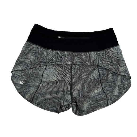 LULULEMON SPEED UP SHORT Dimensional Icing Blue Multi Black SIZE-4 W7AVOT - Picture 1 of 8